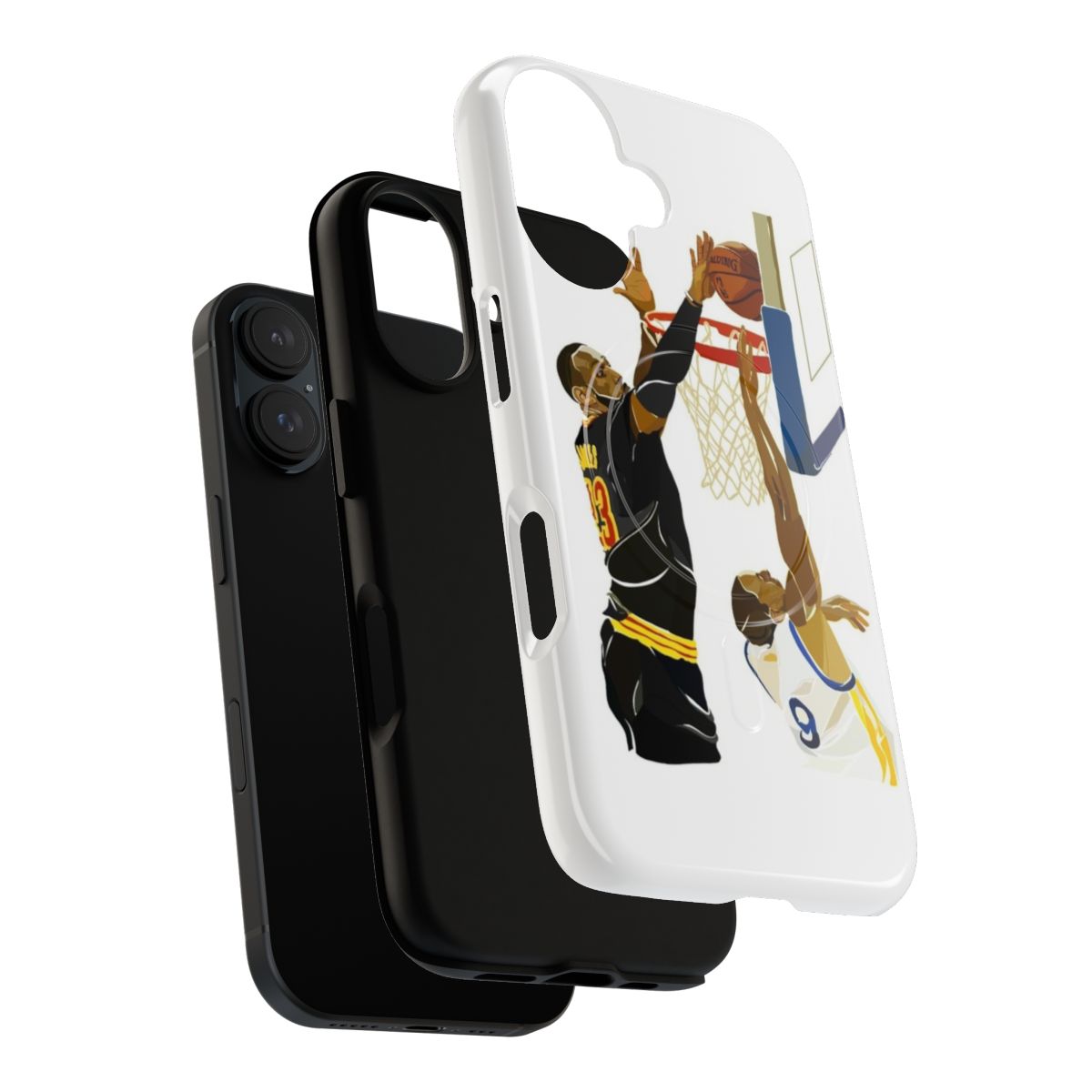 Lebron James' epic chasedown block highlight on a durable magnetic phone case - Layers