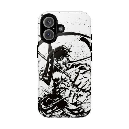 Zoro-inspired magnetic tough phone case with three swords design