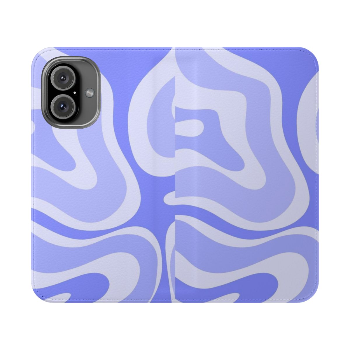 Retro abstract liquid swirl pattern in periwinkle phone case