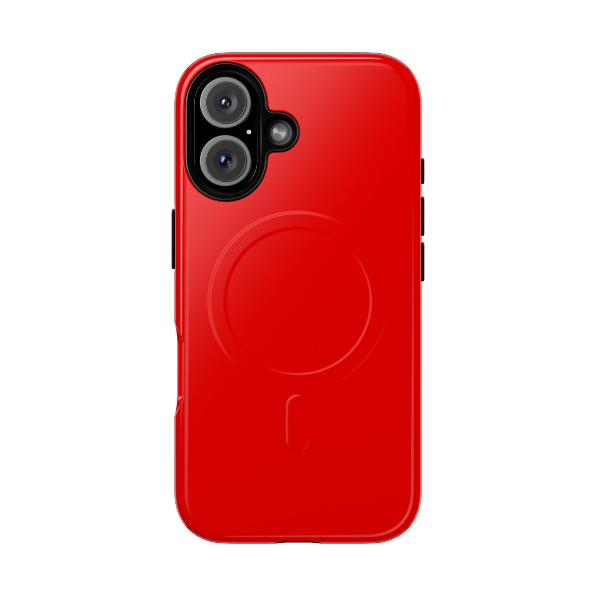 Bright red solid iPhone 13 case with magnetic protection