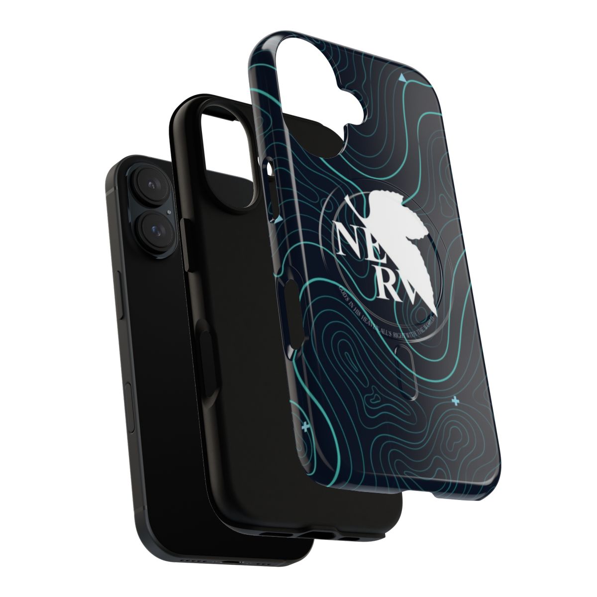 Anime-inspired magnetic tough phone case featuring Neon Genesis Evangelion characters and patterns - Layers