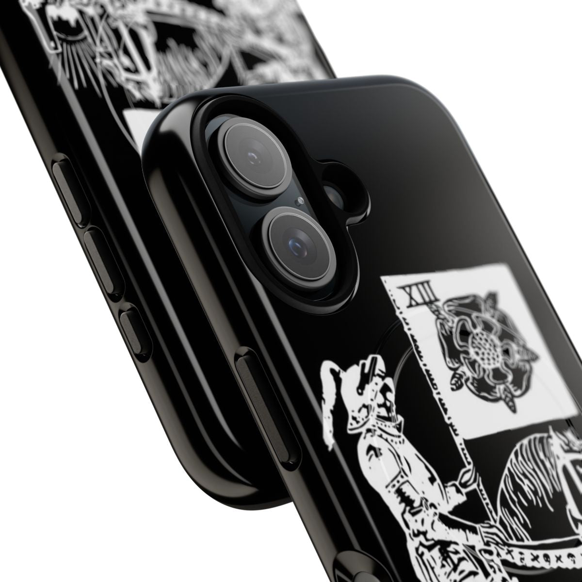 Magnetic tough phone case with mystical tarot card XIII design - Detail