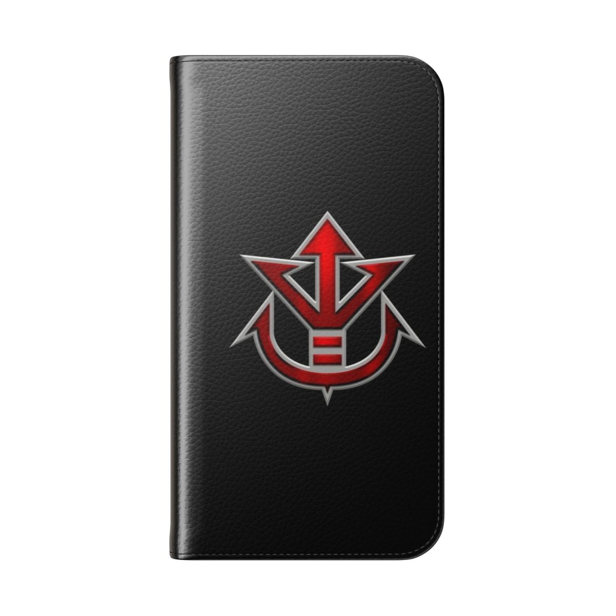 Anime inspired flip phone case with royal crest or symbol design - Folded Back