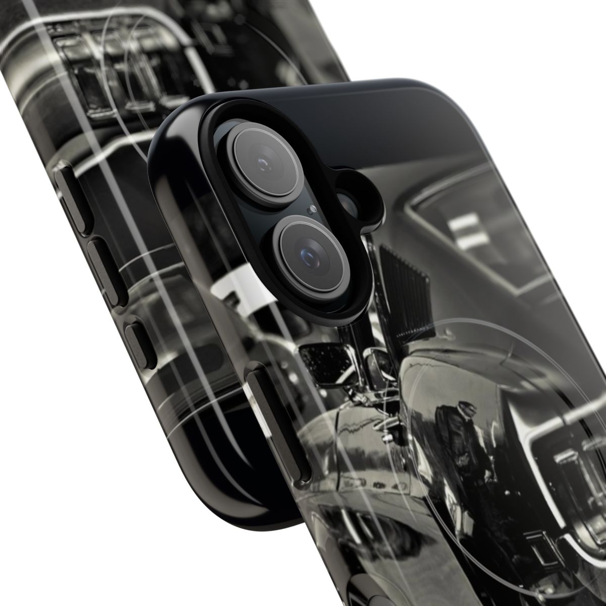 Sleek and durable phone case featuring a muscle car design, perfect for Ford Mustang enthusiasts. - Detail