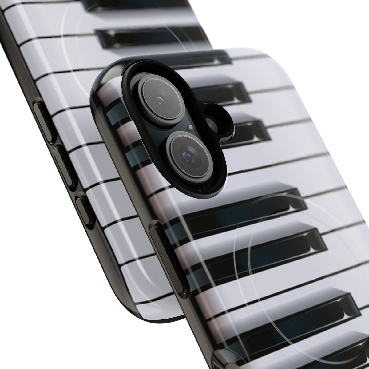 High-quality piano-themed magnetic tough phone case - Detail