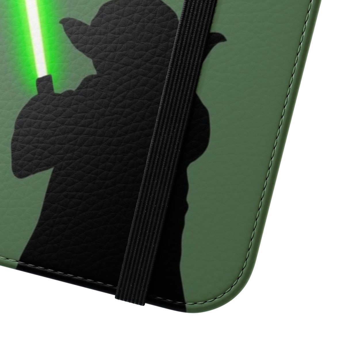 Greenery Flip Phone Case featuring Yoda and Lightsaber design - Close Up