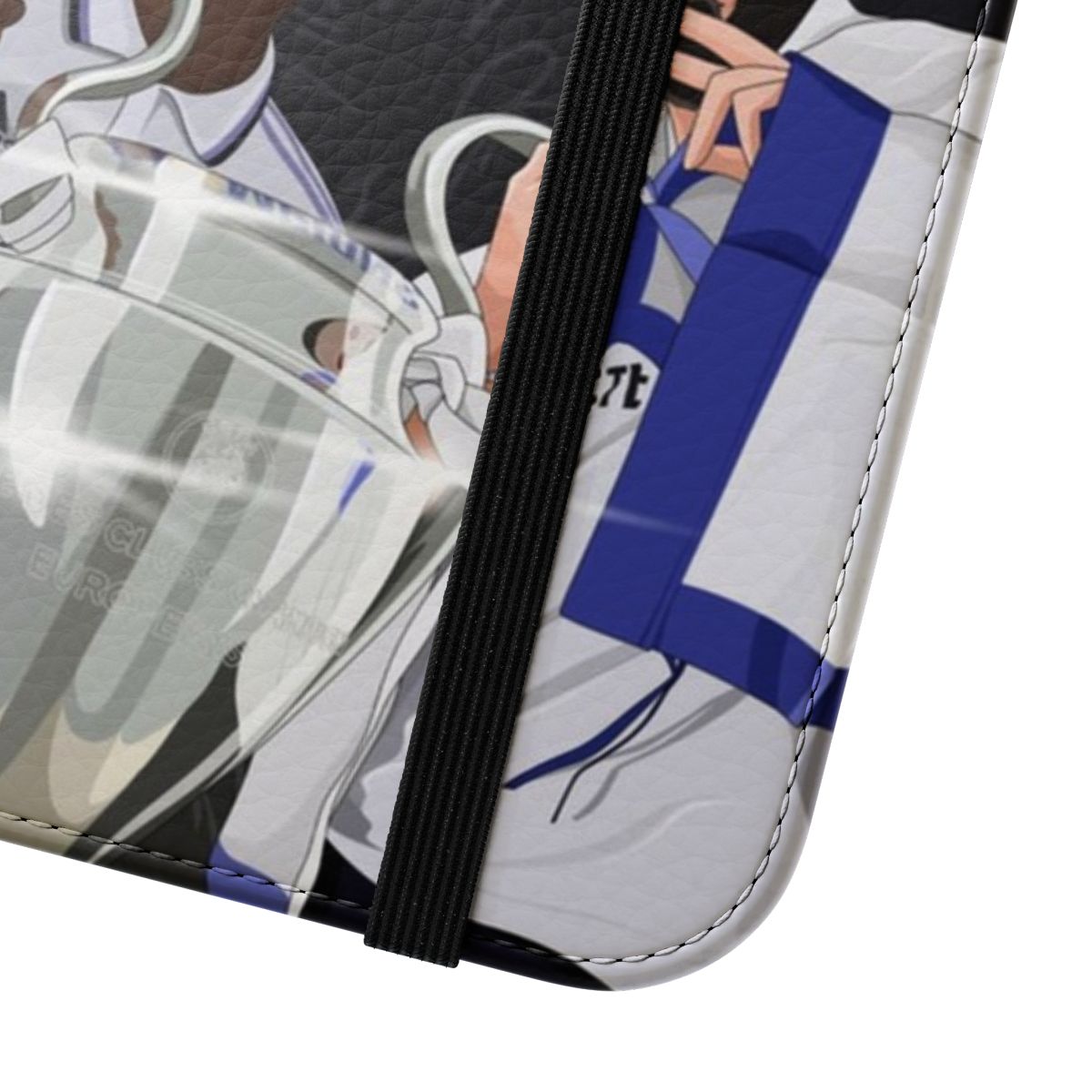 Real Madrid players Vinicius Jr. and Karim Benzema on a phone case - Close Up