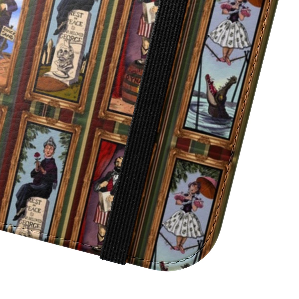 Spooky stretching portraits flip phone case inspired by the Haunted Mansion at Disney World - Close Up