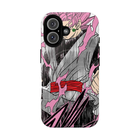 Black tough phone case with Goku, the iconic character from the Dragon Ball anime and manga series.