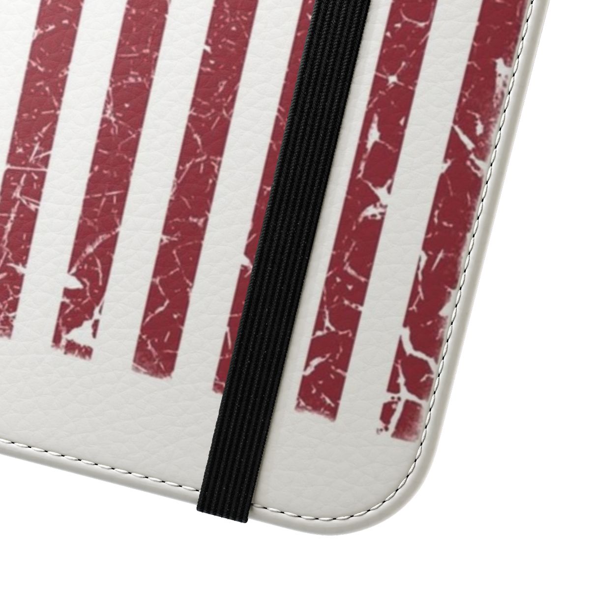 Vintage-look phone case with American flag design featuring stars and stripes - Close Up