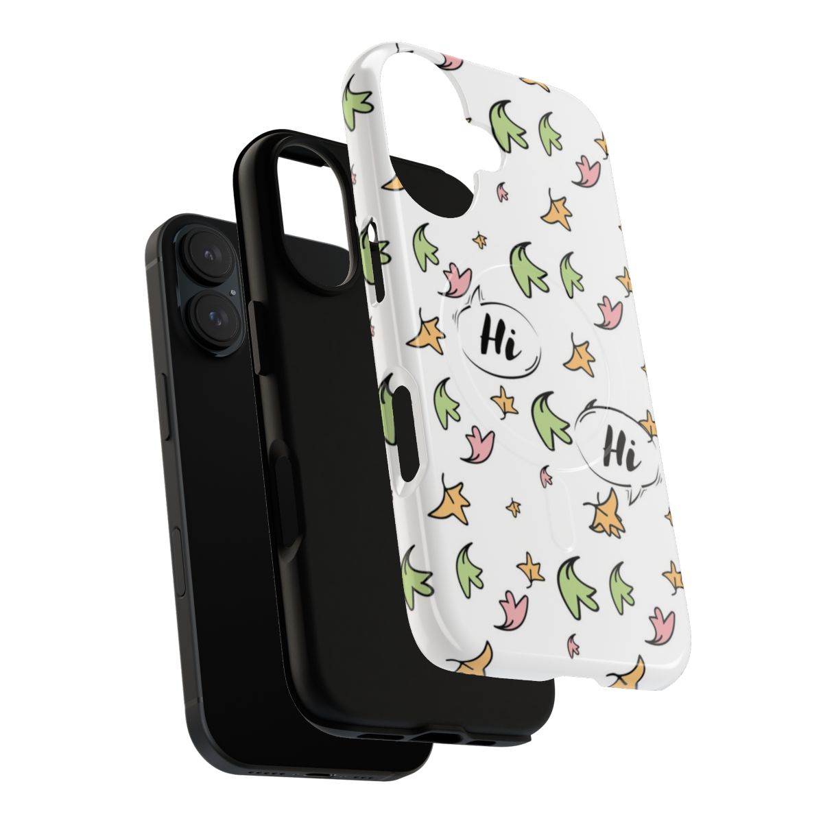 Heartstopper-inspired magnetic tough phone case featuring leaves design - Layers