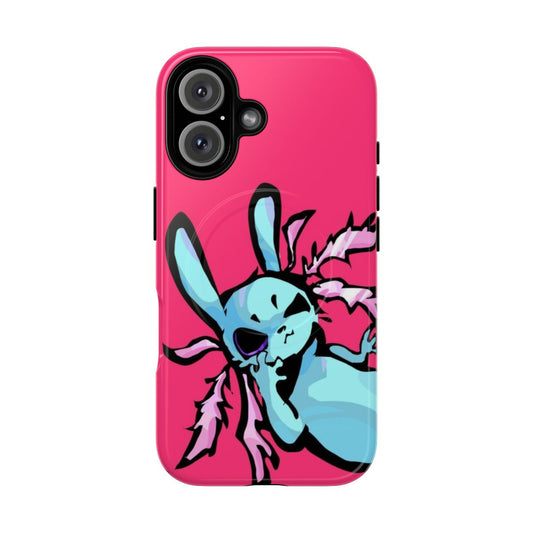 Watercolor-inspired phone case featuring a rain world slugcat design