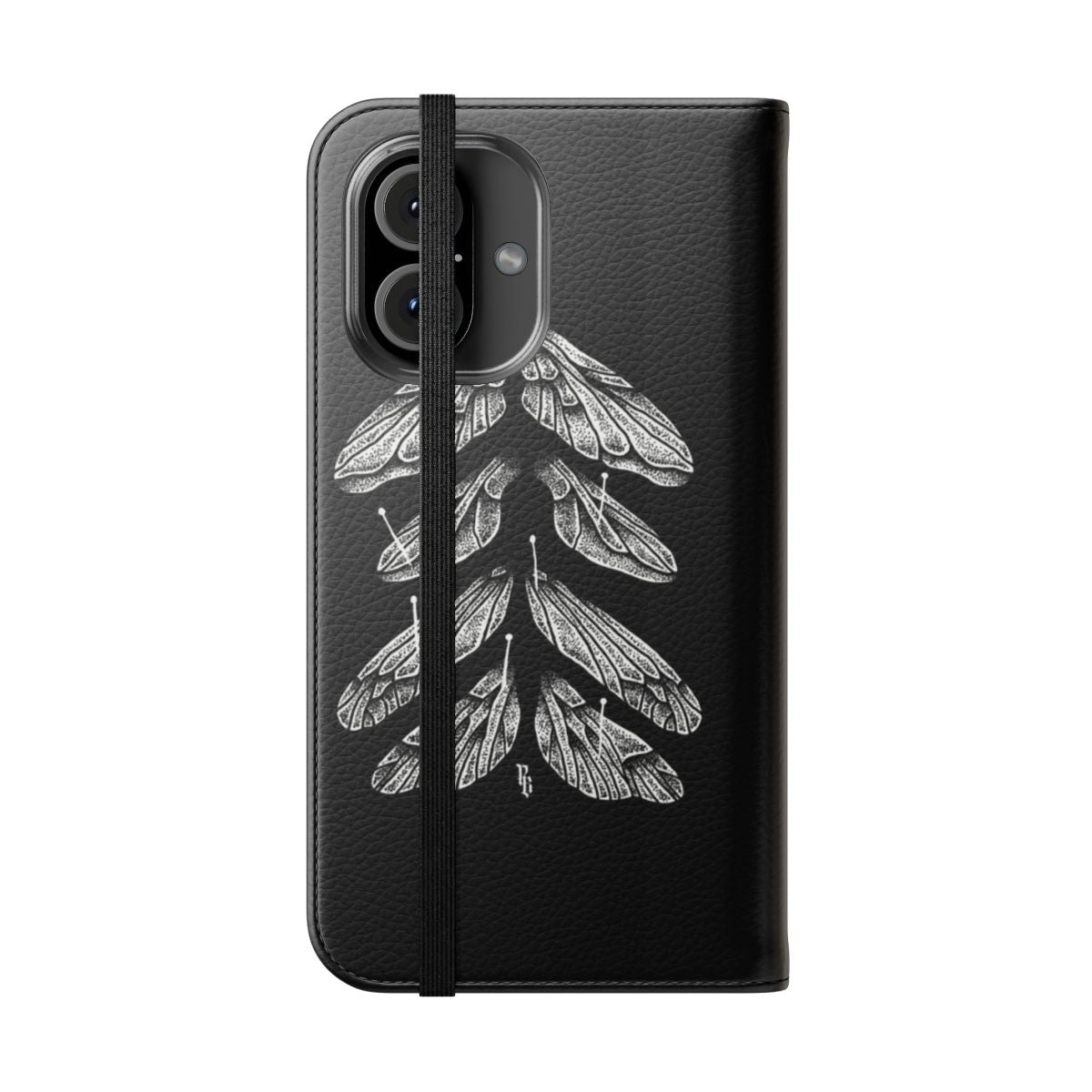 Mystical wings flip cover phone case with occult and fantasy design - Folded Front