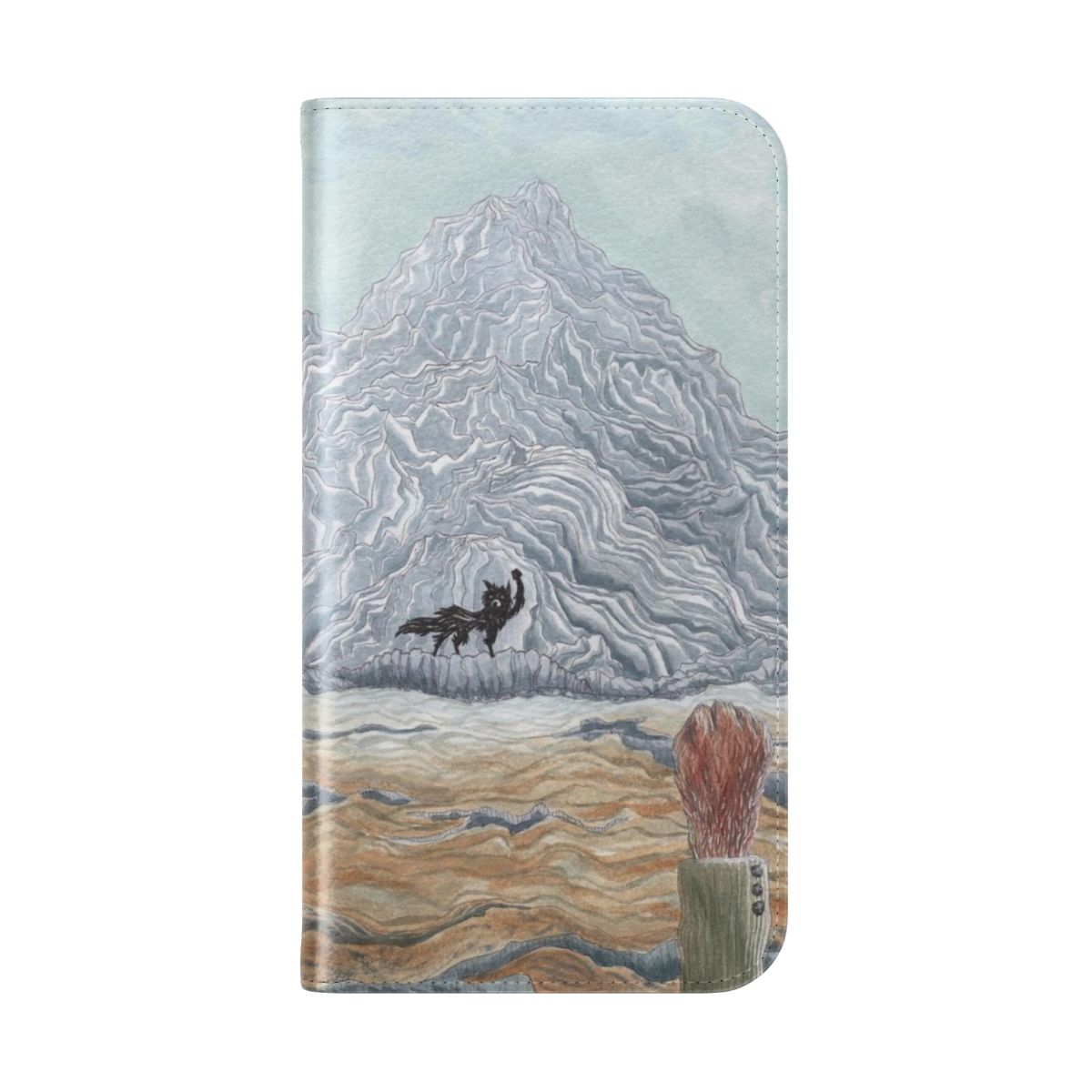 Watercolor Fantastic Mr Fox inspired book cover phone case design - Folded Back