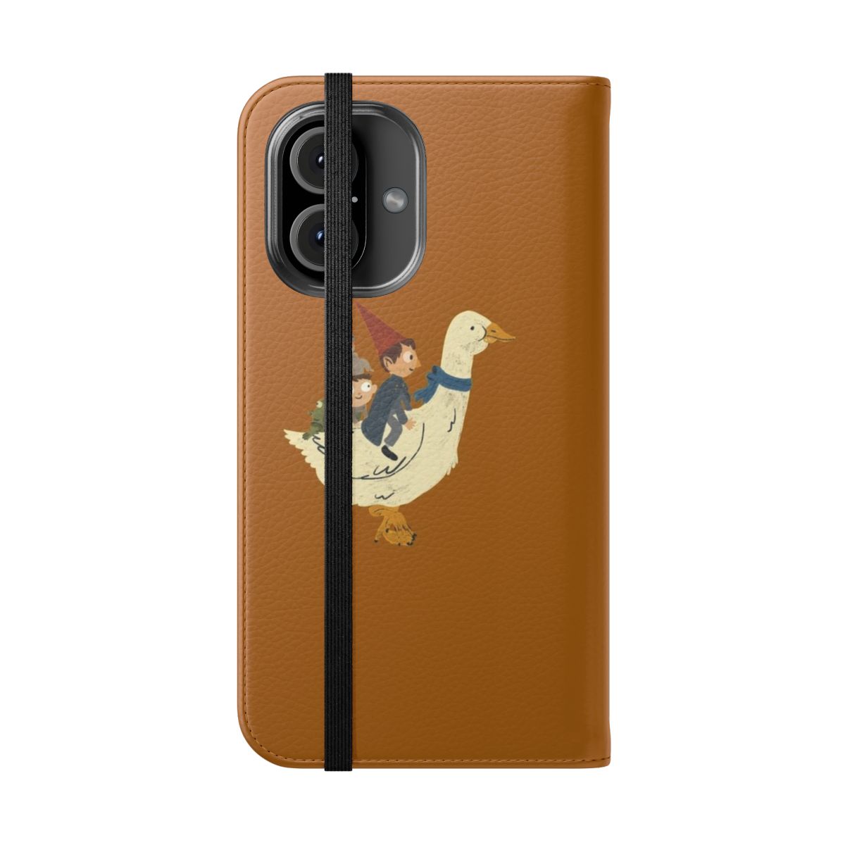 Flip cover phone case featuring characters from the animated series "Over the Garden Wall" - Folded Front