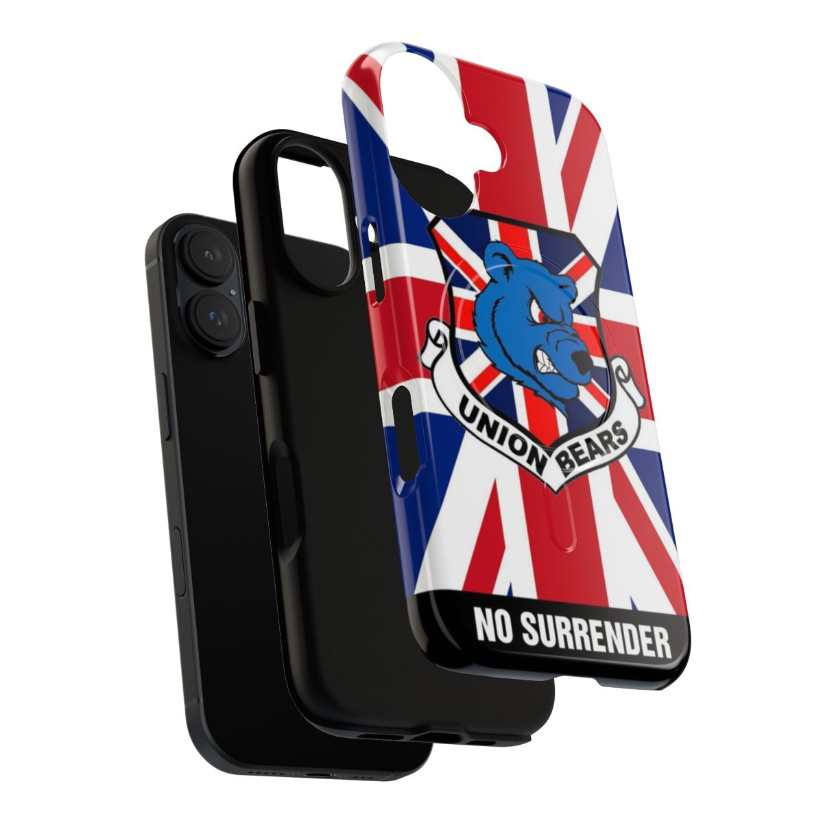 Magnetic tough phone case with Union Bears design for Rangers FC fans - Layers