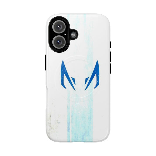 Durable, magnetic phone case with a distressed, military-inspired Jaig Eyes design