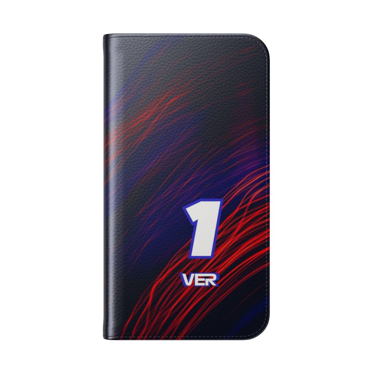 Red Bull Racing-inspired flip cover phone case featuring Max Verstappen's car number - Folded Back