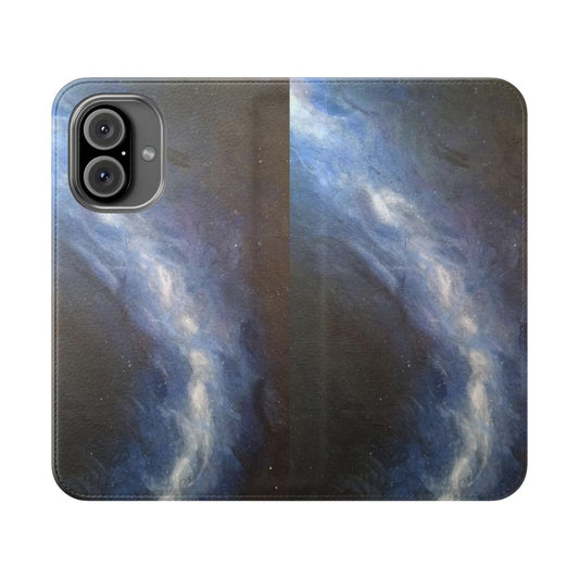 Galaxy phone case with a starry sky and nebula design