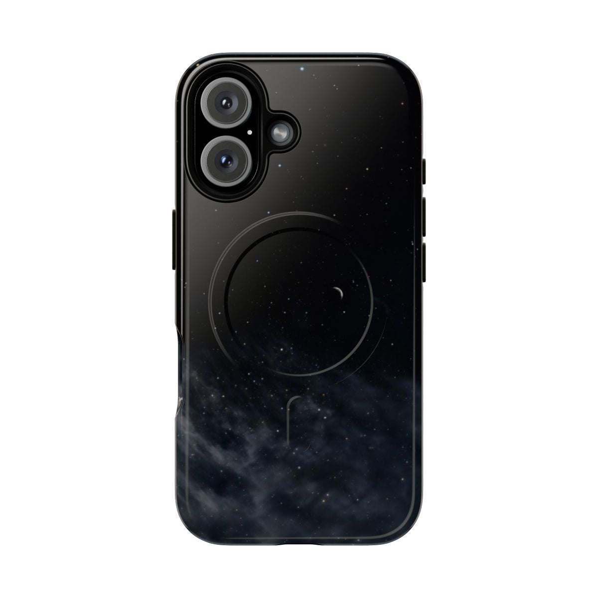 Melancholy magnetic tough phone case featuring a dark, moody landscape with the moon and stars.