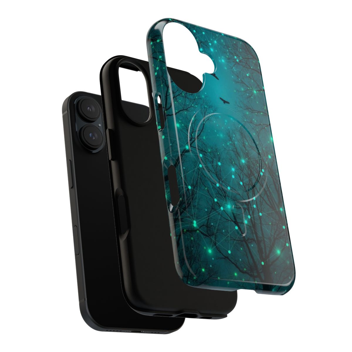 Geometric design phone case with abstract constellations and a starry night sky effect - Layers