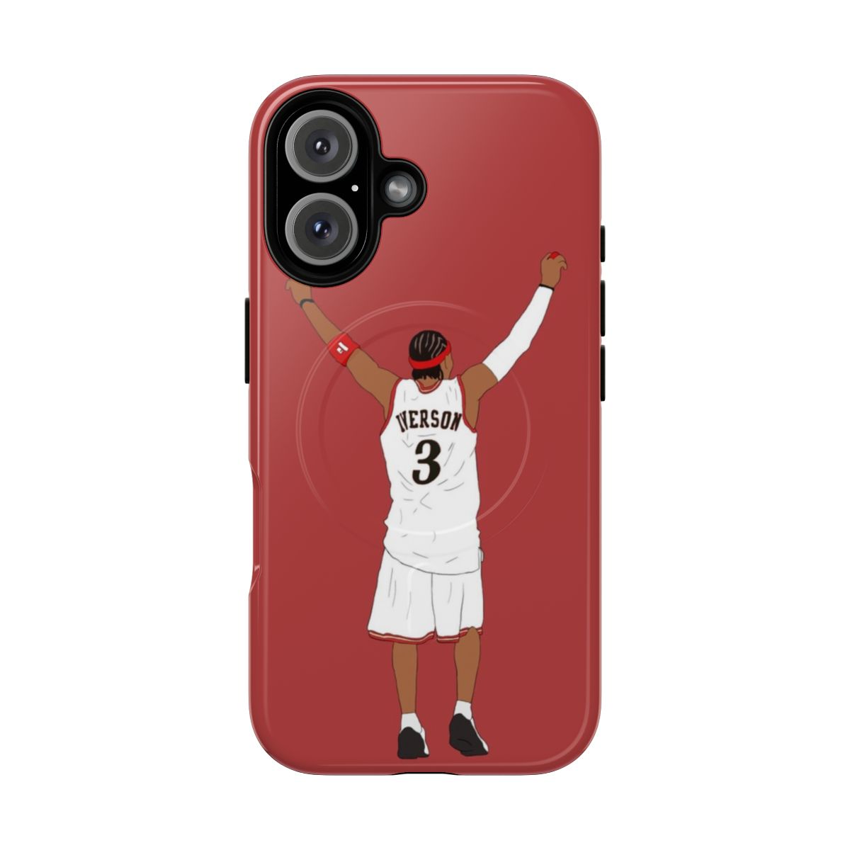 Tough magnetic phone case featuring a design inspired by basketball legend Allen Iverson