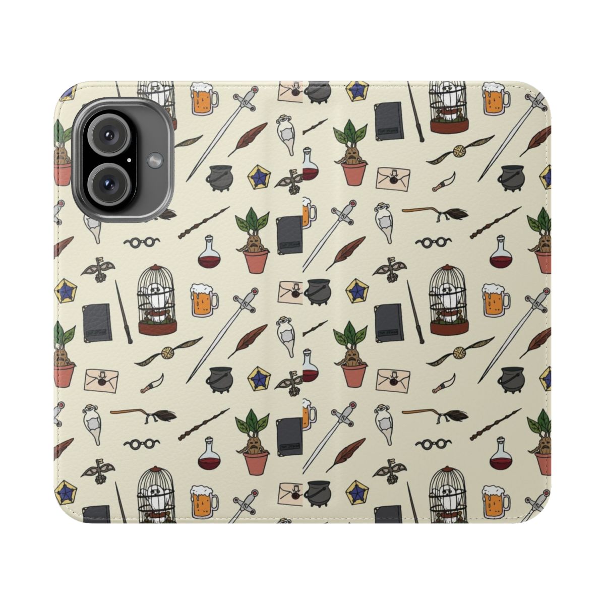 Whimsical phone case featuring an illustration of an owl with a wizard's wand, ideal for fantasy and magic enthusiasts.