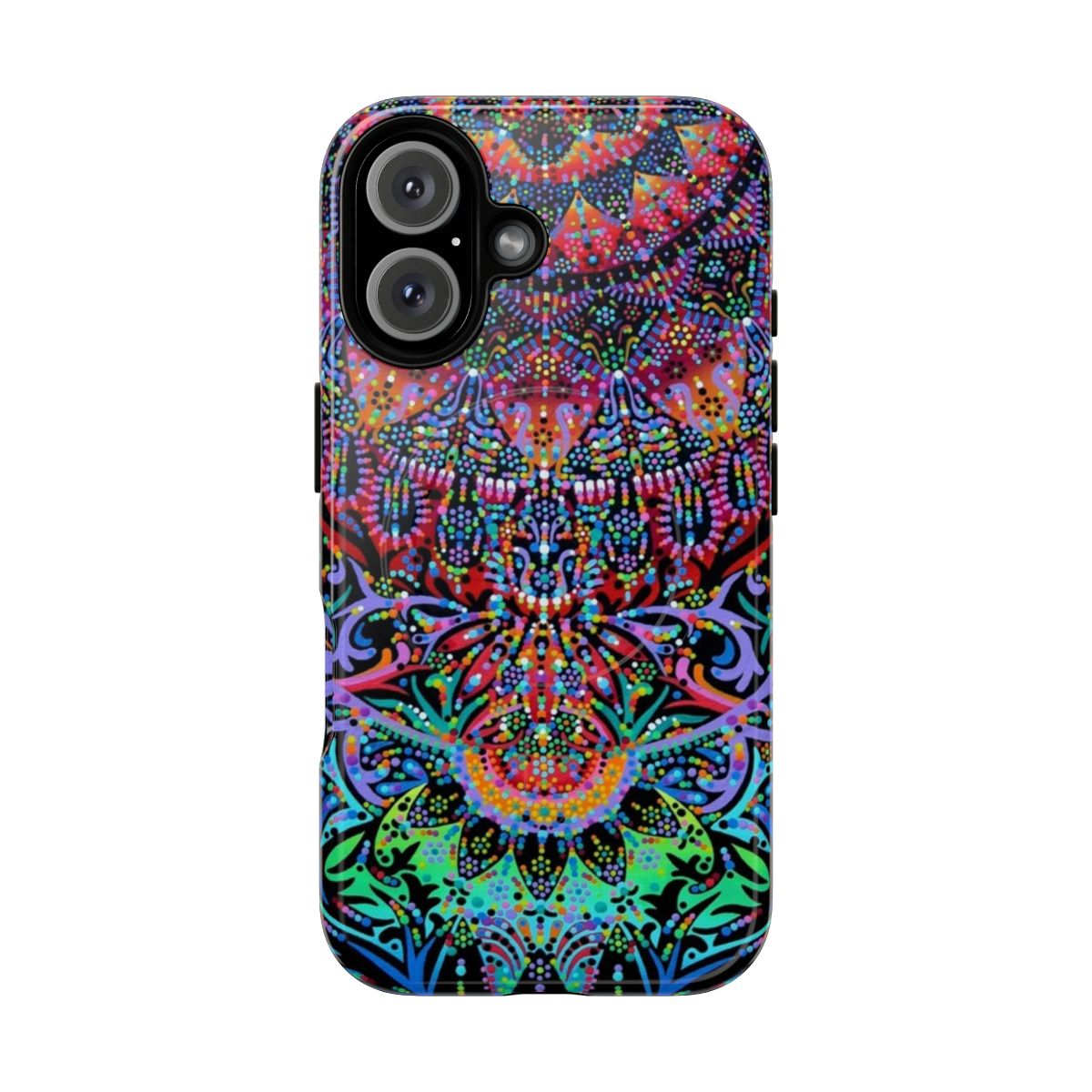 Vibrant mandala-inspired magnetic tough phone case