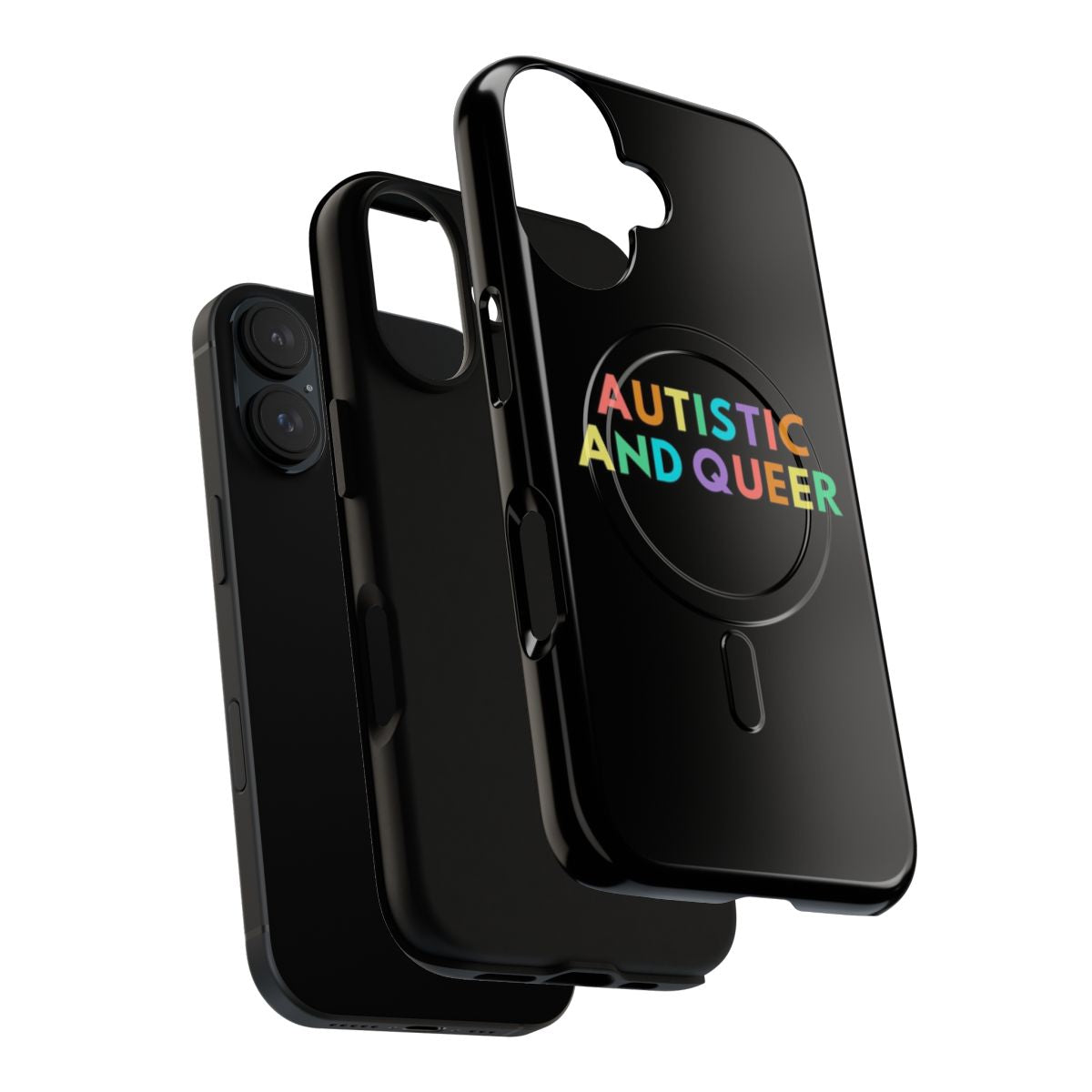 Magnetic tough phone case with autistic and queer pride designs - Layers