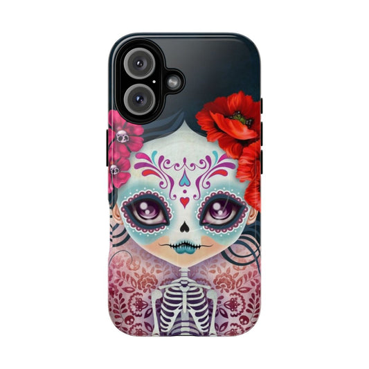 Calavera sugar skull design on a magnetic tough phone case