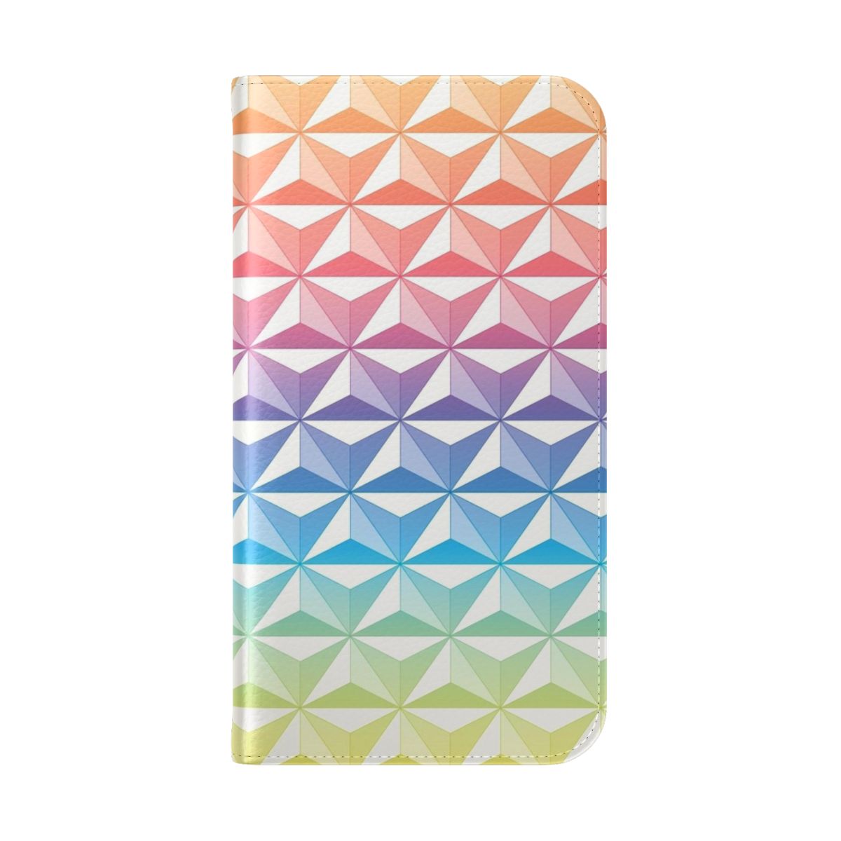 Geometric sphere-inspired rainbow phone case in a retro 80s/70s style for Disney enthusiasts - Folded Back