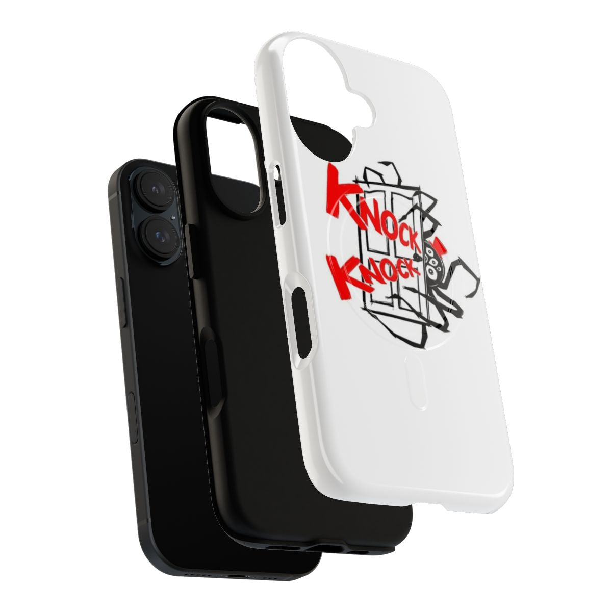 A dark and spooky phone case with a magnetic spider design, perfect for fans of The Magnus Archives. - Layers