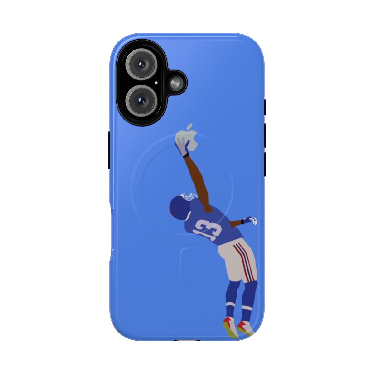 Odell Beckham inspired magnetic tough phone case featuring a football player catching an apple