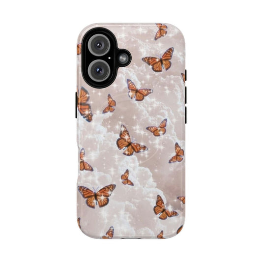 Aesthetic butterflies design on a durable magnetic phone case