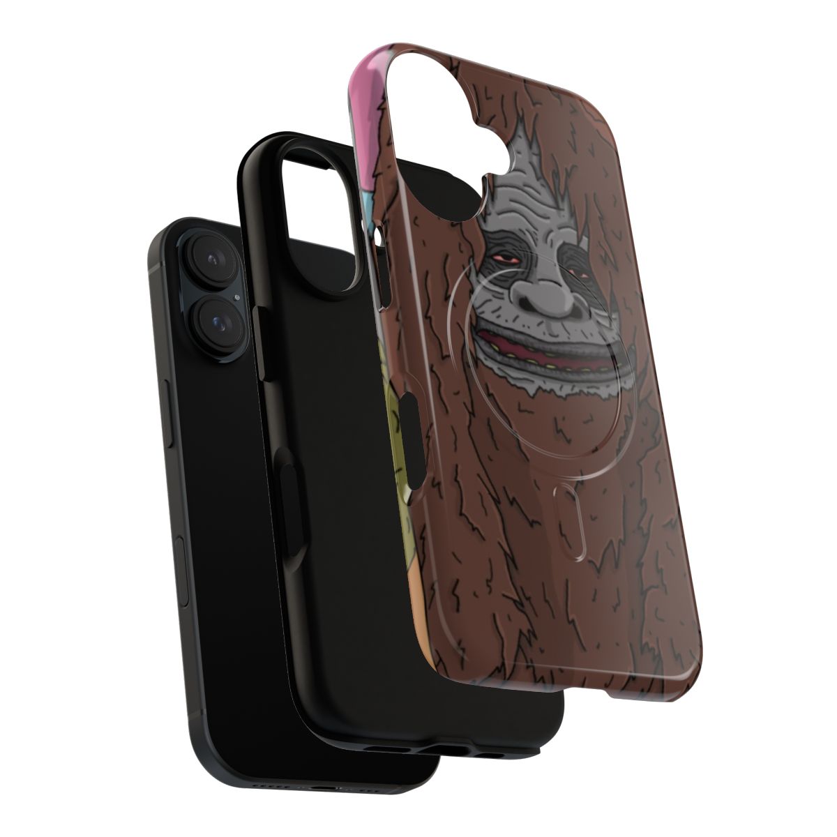 Magnetic tough phone case with a portrait of characters from the popular animated series The Big Lez Show - Layers