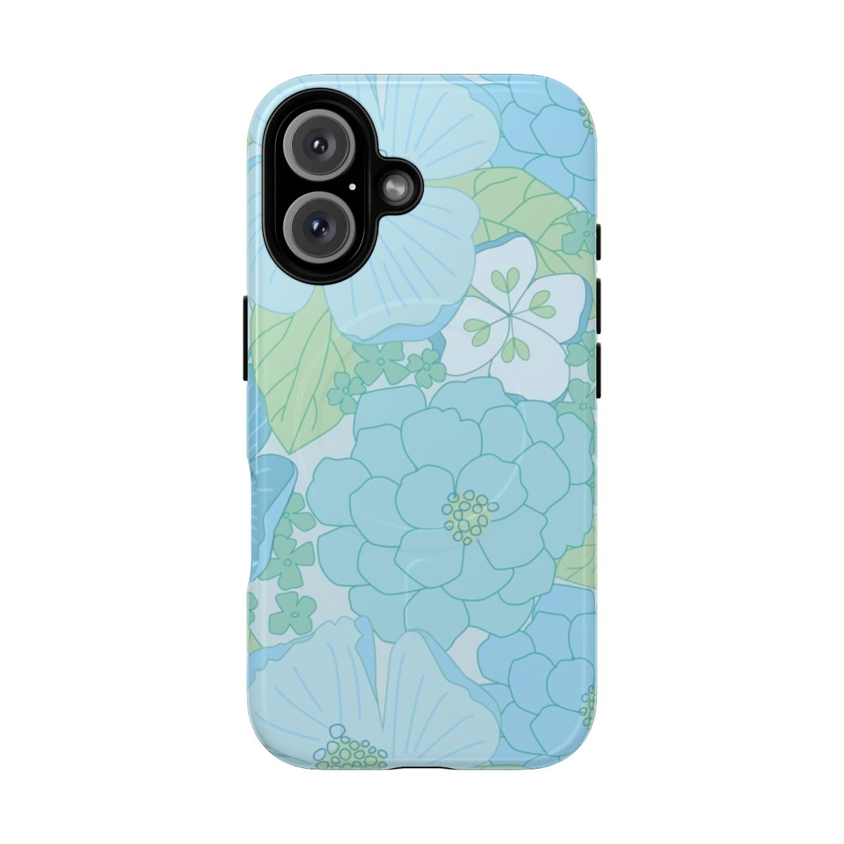 Light blue pastel vintage floral pattern phone case