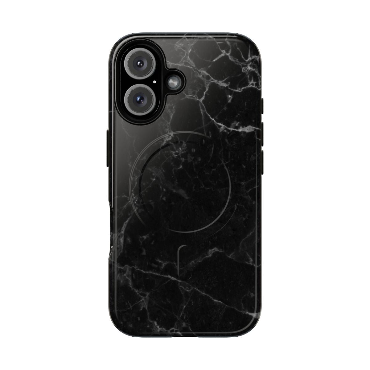 Marble black phone cases with a magnetic, tough design