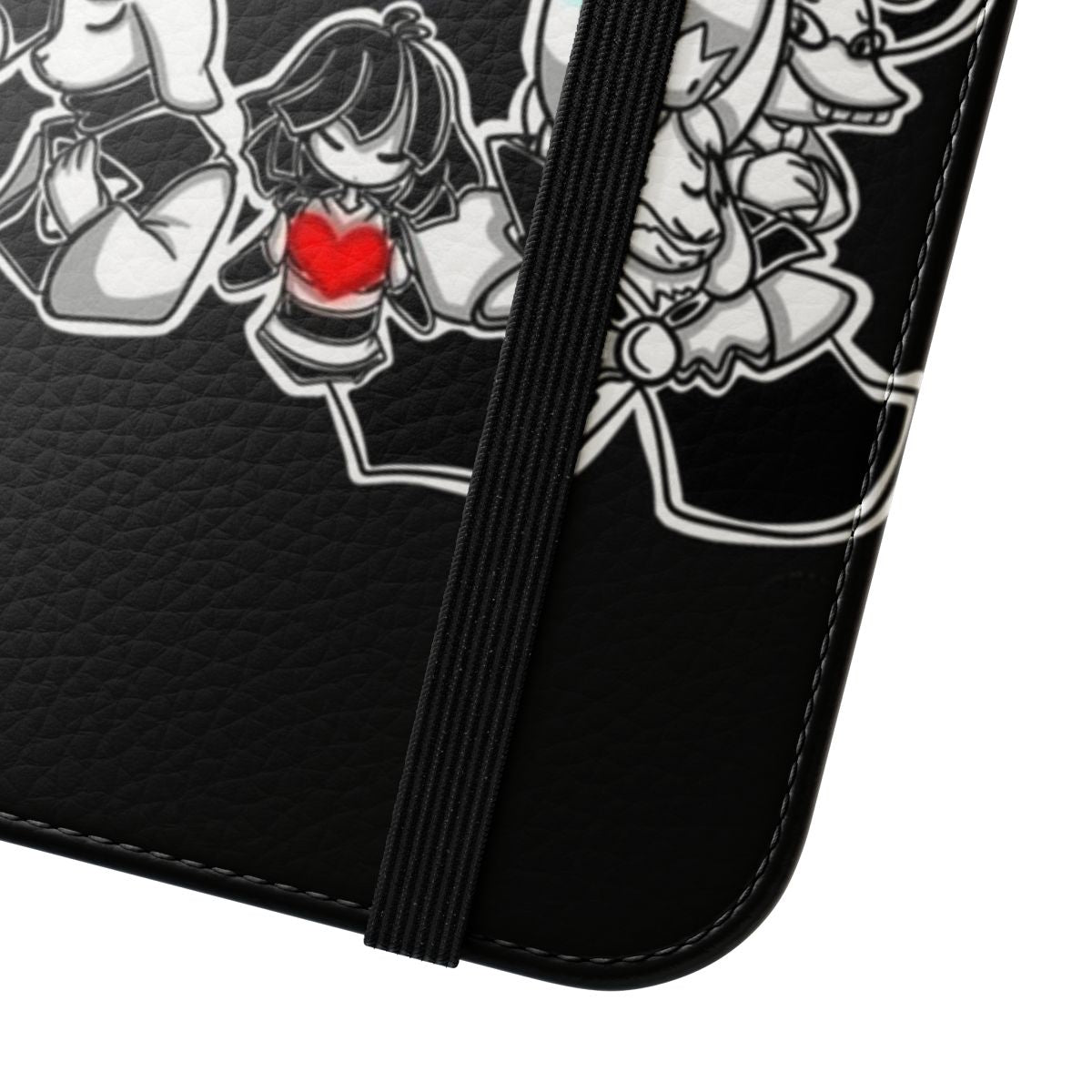 Colorful Undertale-Inspired Flip Cover Phone Case with Characters - Close Up