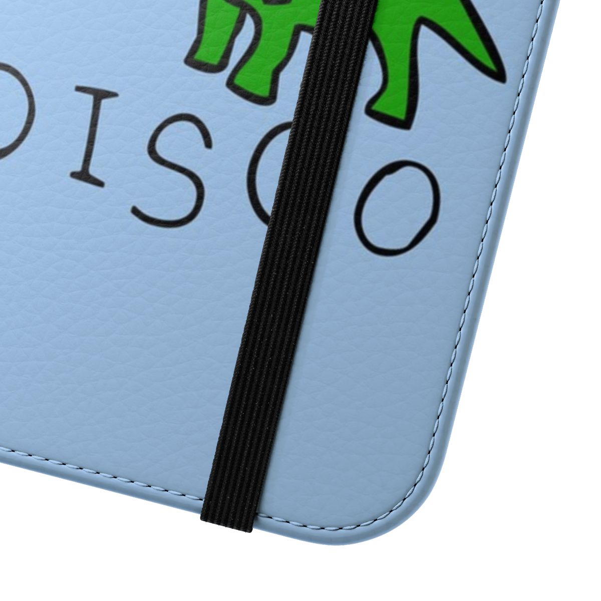 Colorful phone case featuring a unicorn riding a triceratops in a disco-themed design. - Close Up