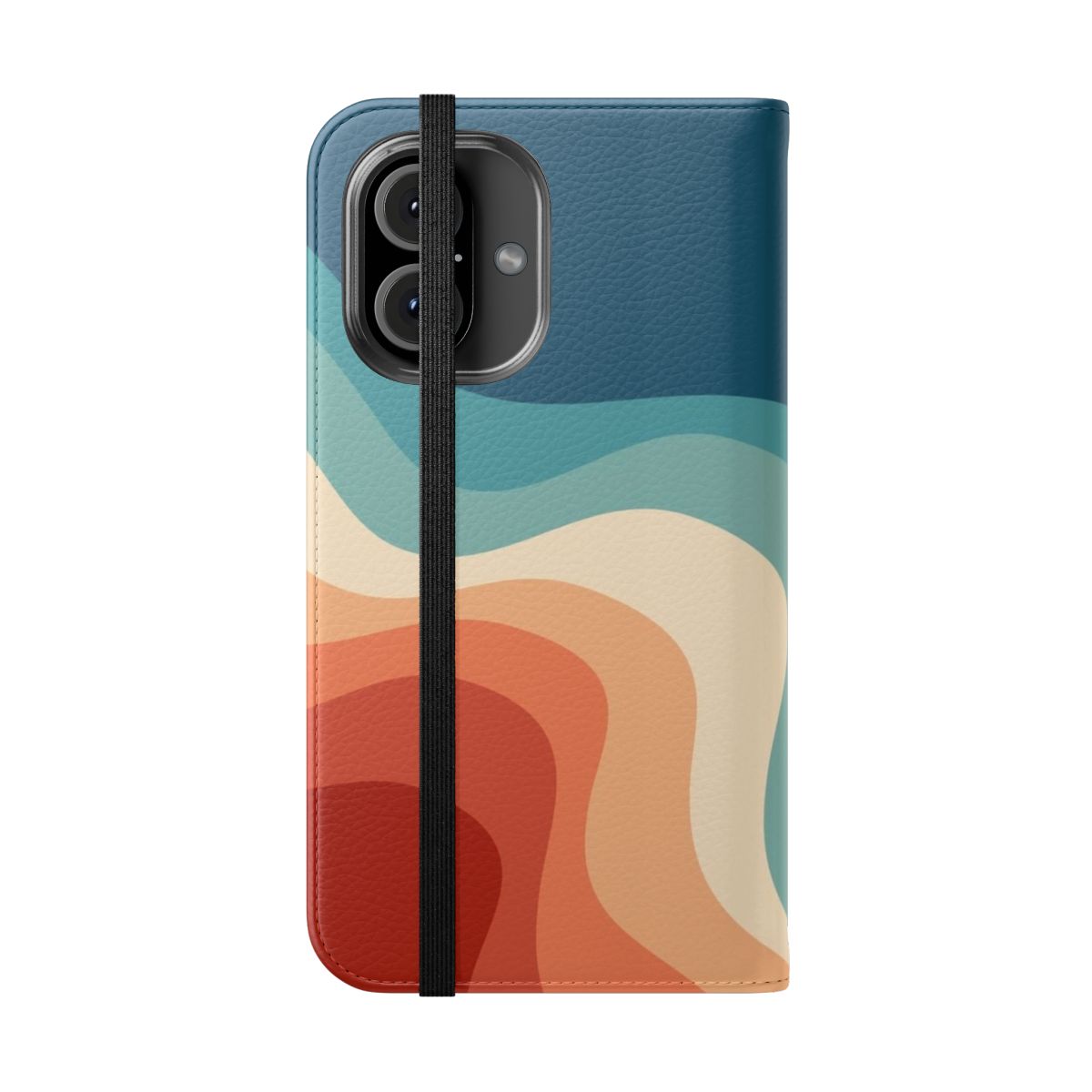 Retro abstract waves pattern on a stylish phone case cover - Folded Front