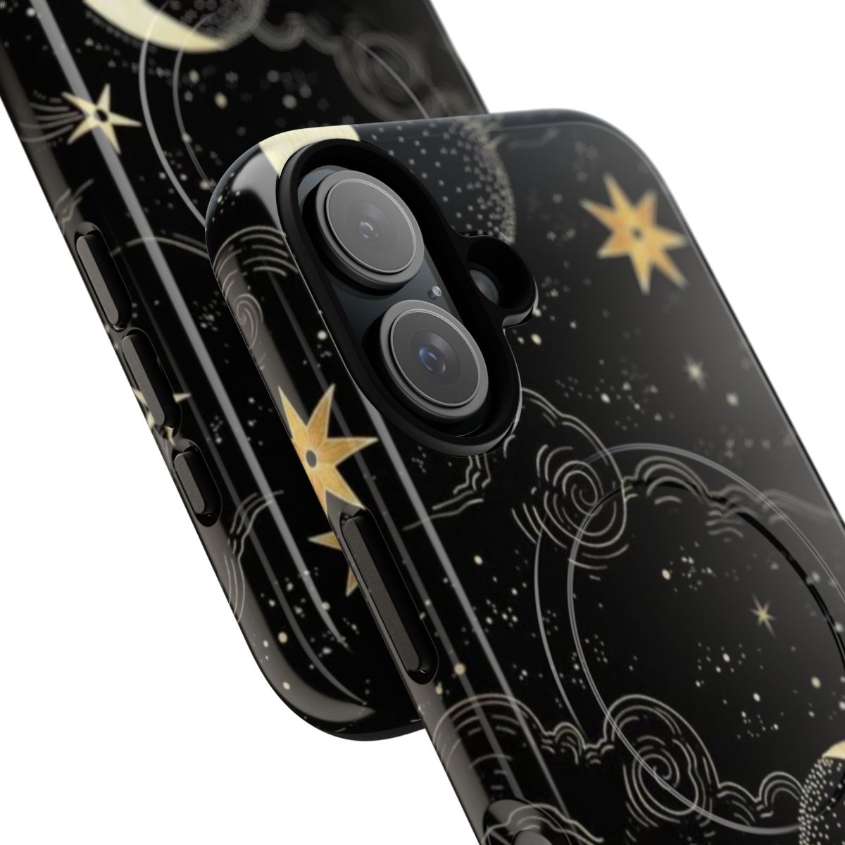 Luminary moon and stars design on a durable and protective phone case - Detail