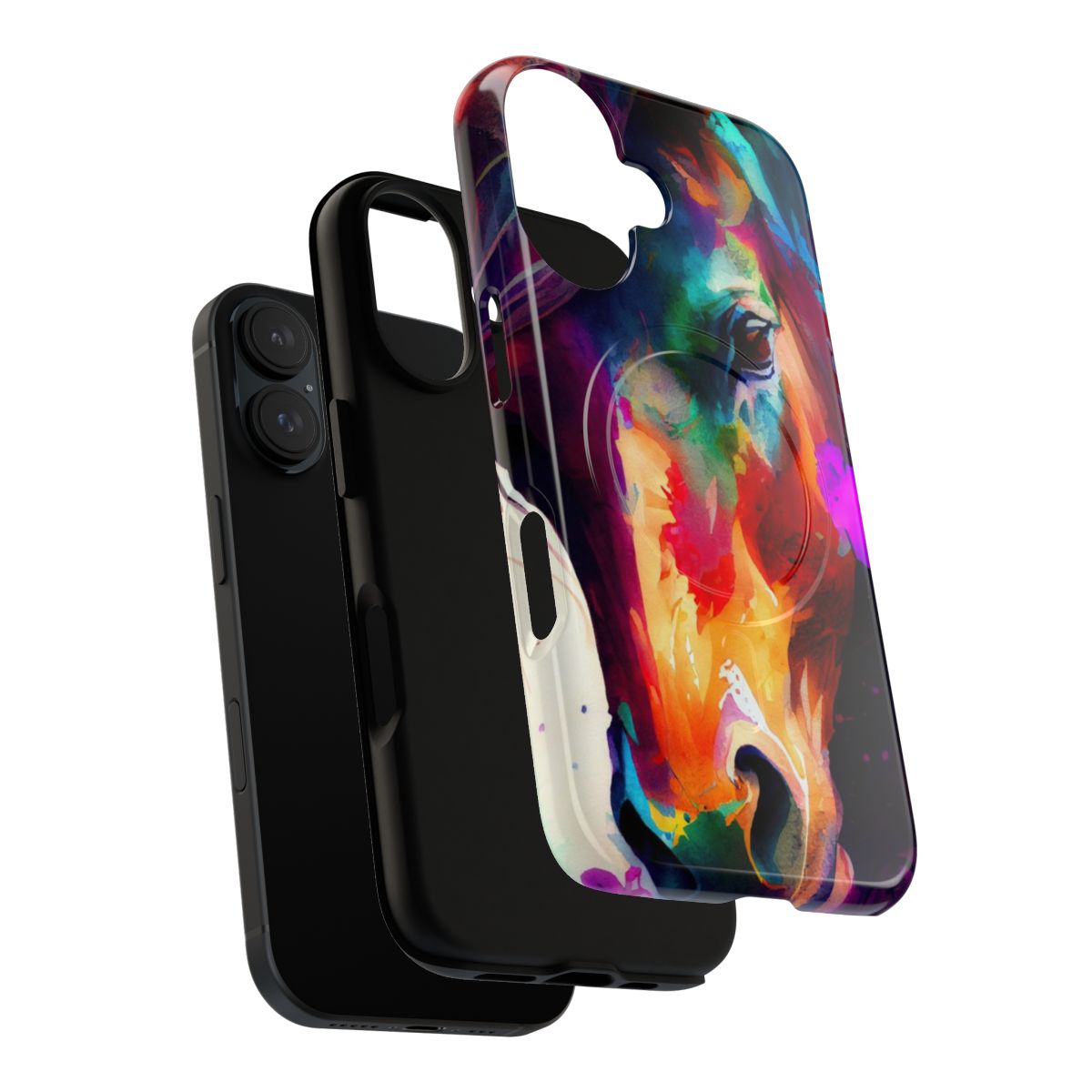 A vibrant and detailed horse spirit animal artwork on a tough phone case. - Layers