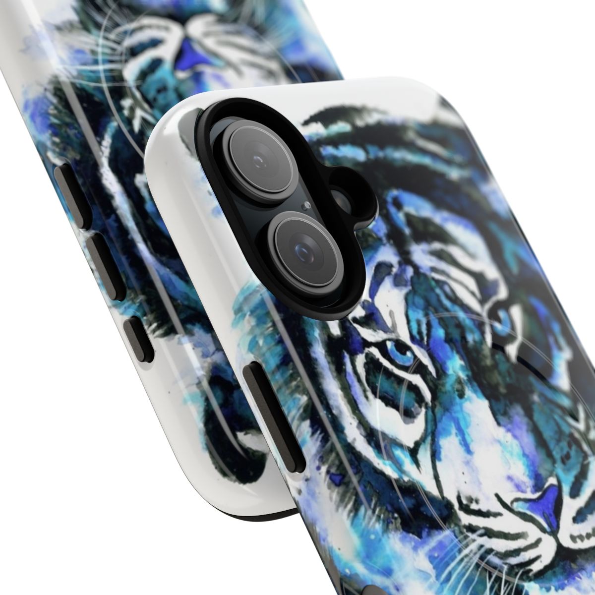 Blue Tiger Design Magnetic Tough Phone Case - Detail