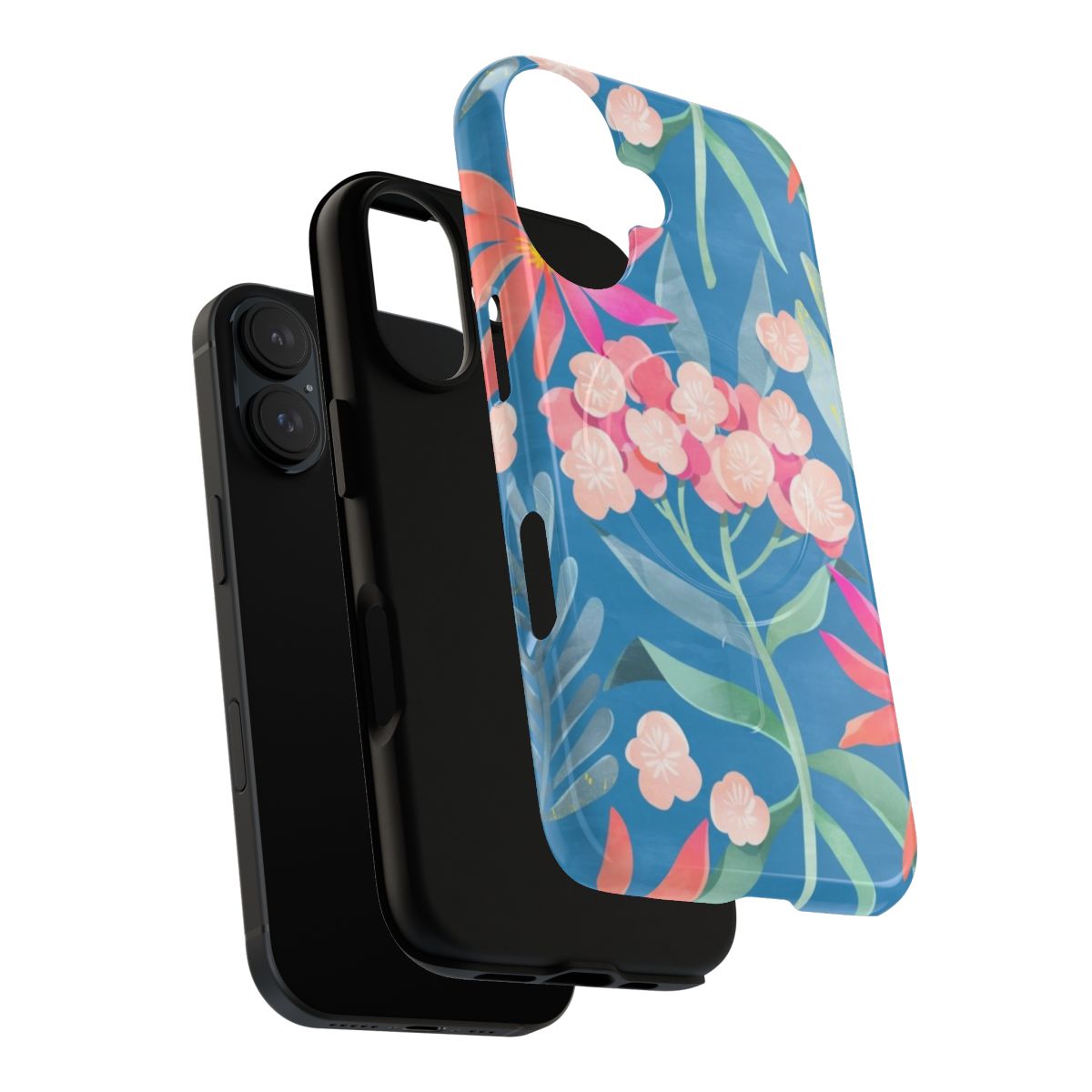 Hortensia floral phone case with delicate botanical illustration - Layers