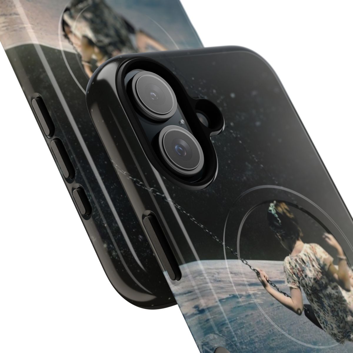 Trendy magnetic tough phone cases featuring space, galaxy, and cosmic designs - Detail