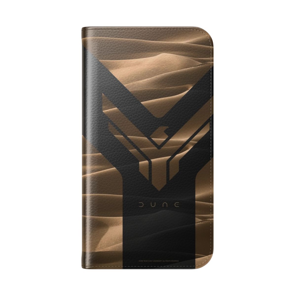 Artistic flip phone case with a Dune-inspired design - Folded Back