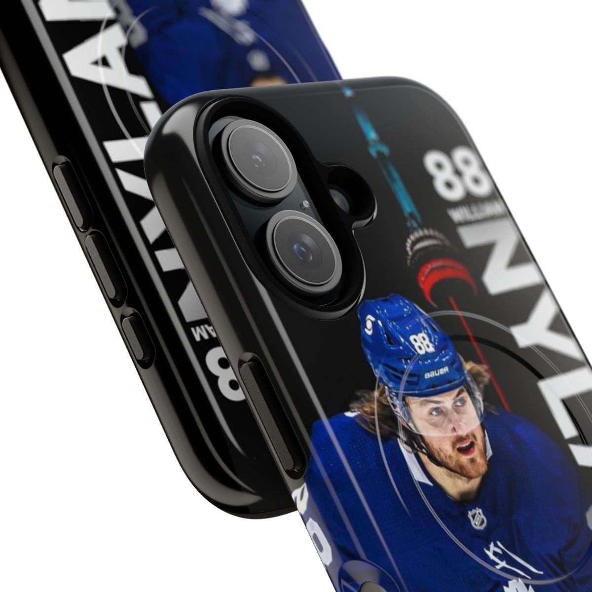 A William Nylander-inspired phone case featuring the Toronto Maple Leafs logo - Detail