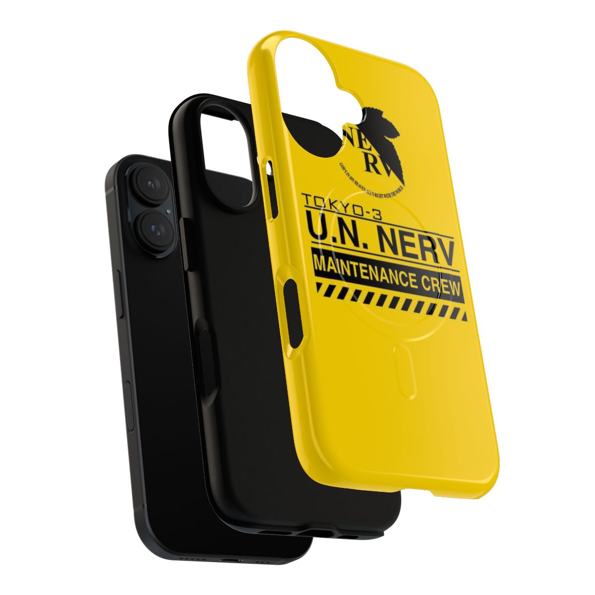 A durable and protective phone case with a Tokyo-3 NERV design, inspired by the anime series Neon Genesis Evangelion. - Layers