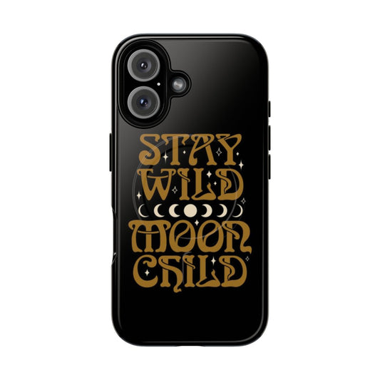 Mystic moon child phone case with a celestial, witchy design