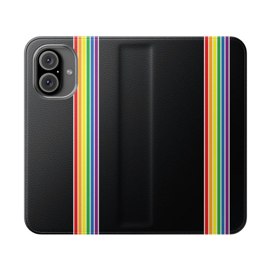 Vibrant rainbow-colored pride flag phone case